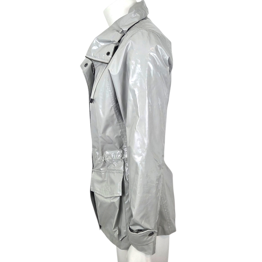 Jane Post Rain Slicker Rain Jacket Coat Womens XS Gray Minimalist Designer - Picture 4 of 12